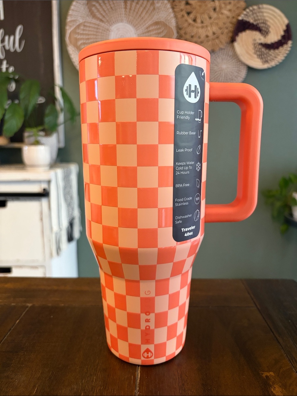 HYDROJUG 40 oz. Traveler Tumbler
- Orange Checkers! New!